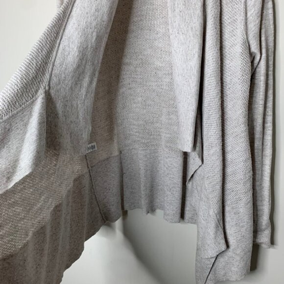 Lou and Grey Knit Cardigan Sweater Draped Open front Oatmeal Grey Beige Large - Picture 5 of 12